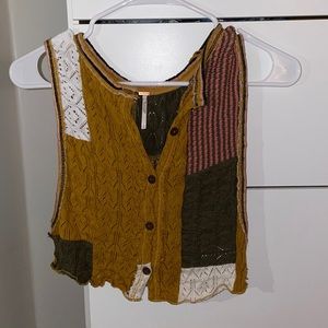 NWOT Free People Patchwork Sweater Vest